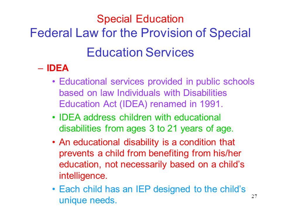 Special Education Public Policy